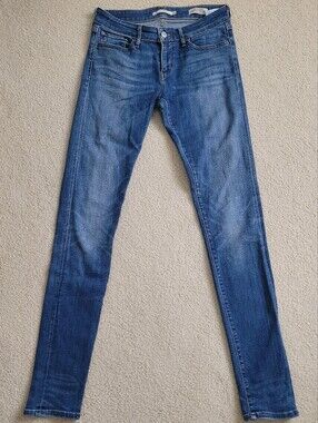 Levi's 711 Skinny Selvedge Denim 28 Blue Jeans
